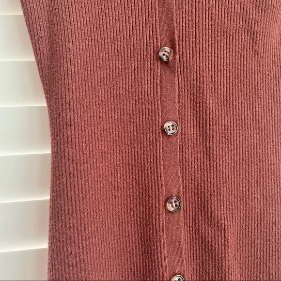 Lulus Button Down Ribbed Dress - Picture 3 of 4